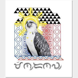 Philippine Eagle / Baybayin word Mindanaw (Mindanao) Posters and Art